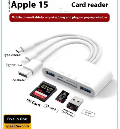 Voltra Type-c Mobile Phone Tablet SDTF Camera Memory Card Reader USB OTG Adapter Cable